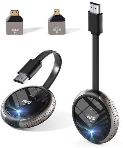 HDMI sans Fil 4k,164FT/50M Émetteur et Récepteur HDMI sans Fil 4K/5G HDMI Wireless Vidéo/Audio en Streaming HD de Caméra/PC/Portable/PS5/Blu-Ray vers Moniteur/Projecteur, Prise en Charge Multilingue