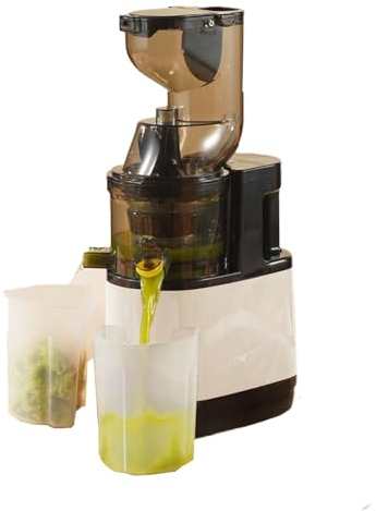 Exprimidor portátil, extractor de jugo automático sin cortes, fruta con función inversa, exprimidor de masticación lenta, extractor de jugo de gran calibre, alto rendimiento de jugo, fácil de limpiar