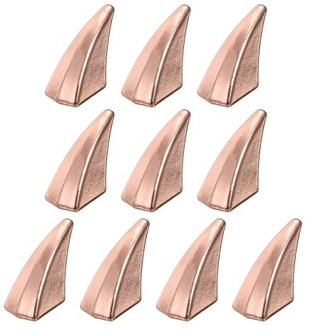 QUARKZMAN 10 Set Picchi Forma Artiglio Gatto 17 x 12mm Viti Corno Rivetti Lavorazione Cuoio Perni Vite Metallo per Realizzazione Accessori Abbigliamento Fai-Da-Te Stile Punk, Oro Rosa.