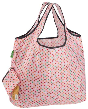 ECO CHIC Foldable Reusable Large Recycled Grocery Bags Lightweight Shopping Tote Bags with Storage Pouch