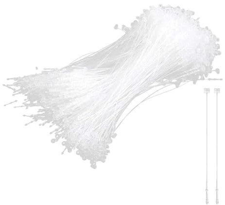 Hezhou 2000 Stück Sicherheitsfäden Loop Pins Sicherheitsfäden für Etiketten Preisetiketten Preisschilder Loop Lock Fäden Sicherheitsfäden Keine Etikettierpistole (Transparent, 125mm)