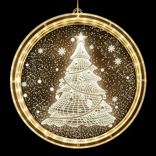 XNBTFK Christmas Window Lights Christmas Decorations, Christmas LED Light for Windows Outdoor Indoor Decorations, Hanging 3D Night Lights for Fireplace Christmas Tree Bedroom Decor Battery Operated