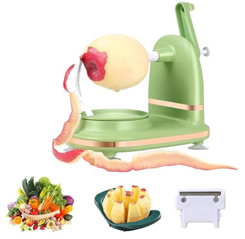 LIULIQ Fruits Peeling Tools, Home Essentials Multi-Fruit Peeler with 1 Replacement Heads and 1 Splitter, Automatic Blade Position Adjustment, Quick Peeling, Easy To Clean for Potatoes Pears and More