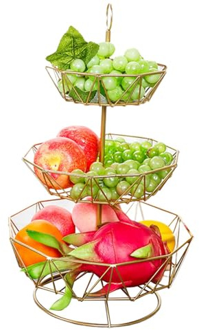 Cesto di frutta – per frutta in legno, portatile, organizer da cucina, multiuso, cestino per frutta e verdura, da bancone per prodotti freschi, decorazione per la casa per tavoli da