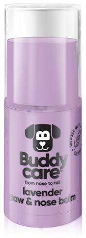 Buddycare Hundepfoten- und Nasenbalsam – Lavendel schützt und repariert trockene, rissige und rissige Haut, vegan und tierversuchsfrei, spendet Feuchtigkeit und pflegt | Pflegezubehör im Taschenformat