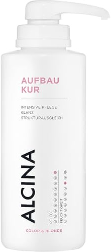 ALCINA Aufbau-Kur | 1 x 500 ml | Intensive Pflege für coloriertes, blondiertes, gesträhntes oder umgeformtes Haar | Gleicht Strukturunterschiede im Haar aus | Verleiht Glanz | Mit Cashmere-Extrakt