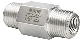 VDOQTLJT 1/8 1/4 3/8 1/2 3/4 Zoll BSP Gleiches Außenrückschlagventil Rückschlagventil Einweg 304 Edelstahl Wasser Gas Öl(3/8 Inch)
