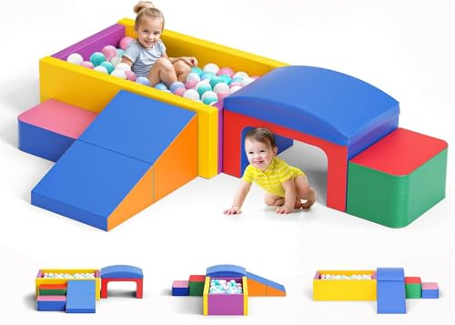 CUPCHID Struttura da arrampicata per bambini, blocchi da costruzione in schiuma Soft Play per bambini, mattoncini morbidi per arrampicata giganti, giocattolo da arrampicata per bambini da 1 a 3 anni