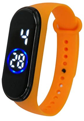 Digital handled LED sport silikon 50 m klocka unisex mode herrklocka Srpg29, Orange, En storlek