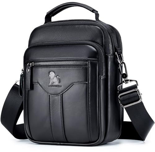 pundarika Bandoleras Hombre - Bolso hombre bandolera - Bolso Hombre - Bolso Bandolera hombre - Bandolera piel hombre para uso diario-negro