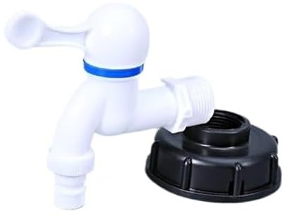 Casetlong 1 Juego de Conector de Salida de Tanque de Agua S60*6 a 3/4'' 1/2'', Conector de Manguera de jardín Alargado, Adaptador for Tanque de Agua IBC.(2)