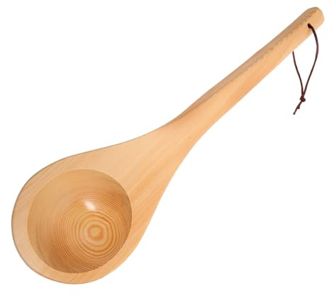 GLEAVI Cuchara De Madera De Pícea Cucharón para Baño Multiusos para Cocina Saunas Cucharón De Agua para Duchas Portátil y Práctico para Uso Diario Hogar o Restaurante