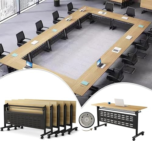 Mesa de conferencias plegable, escritorio modular para seminarios con ruedas silenciosas, ideal para reuniones, oficinas, aulas