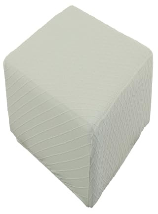 Quadratisch Hockerbezug, Ottomane Schonbezug, Fußhocker überzug Dehnen 40x40 45x45cm (Creme-TH)