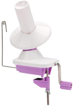 SZLIFE Avvolgitore per filato di lana, porta-palline di lana, portatile, manuale, per uso domestico, comodo per matasse di filo, uncinetto, fibra, Viola