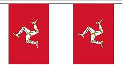 Isle Of Man Bunting 6 meter 20 flaggor polyester FlagSuperstore