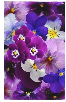 Graphic Pansy Easter Spring Flowers,Waffle Tea Towels Kitchen Absorbent Dish Cloth Drying Dish Towels 41 x 66 cm