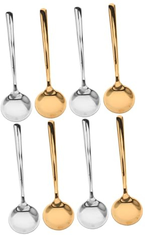 ULTECHNOVO 8 piezas Cucharillas Mini de Acero Inoxidable Cucharas Pequeñas Redondo para Café Espresso Té y Condimentos Diseño Ergonómico y Fácil Limpieza