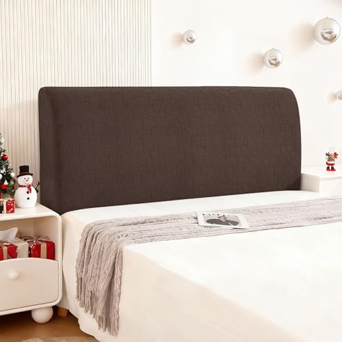 Ystyle Copri Testiera Letto, Copri Spalliera Letto Matrimoniale/Singolo Elasticizzata, Copertura Testata Letto Matrimoniale Lavabile, Headboard Cover Antipolvere Universale (180CM, Caffè Chiaro)