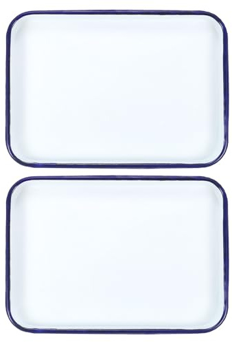 QUARKZMAN 2 Piezas Bandeja De Carnicero Paleta 10 X 7.1 Bandeja Rectangular De Metal con Triple Esmalte para Mezcla De Colores Y Suministros De Arte