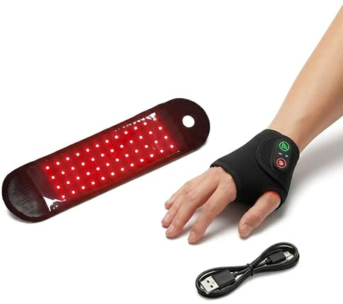 Infrarot Handgelenk Band 48 LED | Rotlichttherapie bei Schmerzen, Karpaltunnel & Steifheit | Ergonomisch, Wiederaufladbar (2pcs)