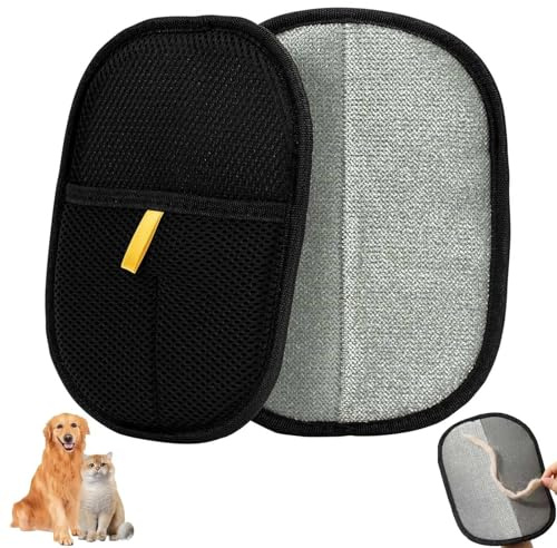 KNUIUYY 2 Pièces Gant Poil Chat, Double Face Gant Anti Poils Animaux, Design Épaissi À Forte Adhérence Électrostatique, Gant pour Poils De Chat Et Chien, Pet Hair Remover