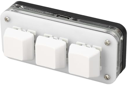 Yctze Mini Tastierino a 3 Tasti, Tastiera da Gioco Meccanica USB, Tastiera Macro Programmabile con Interruttore Blu Retroilluminato RGB, Ideale per Lavoro d'ufficio e Giochi su PC (WHITE)