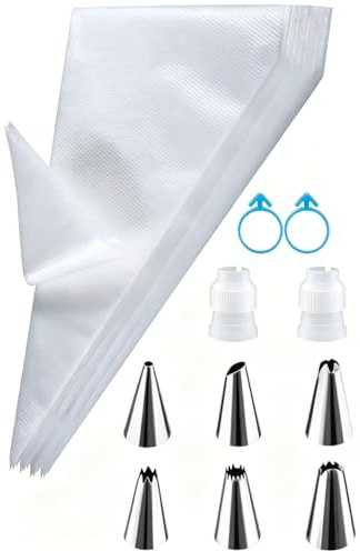 110 Pcs Poches à Douilles pour Pâtisserie, Poche a Douille Patisserie Professionnelle Jetable avec Douilles à Pâtisserie, Ustensiles à Pâtisserie pour Cupcake, Sac Congélation, Accessoire