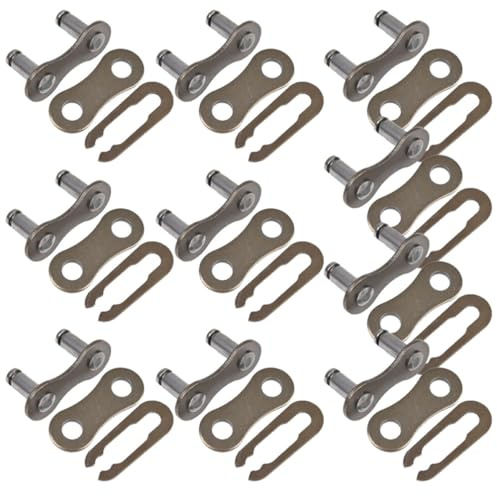 10 Stück Kettenschloss für Fahrradkette, Silber, Aluminiumlegierung