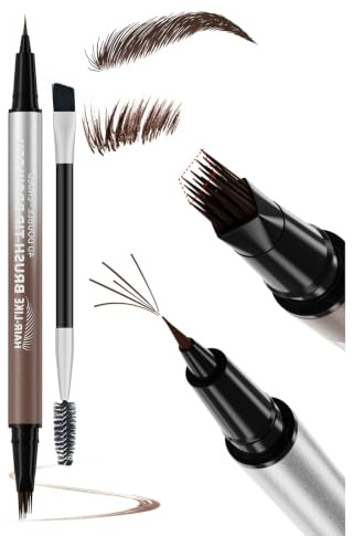 Stylo Sourcils 2-en-1 Waterproof Longue Tenue (#3) | Stylo double embout avec pinceau incliné & pointe fine. Waterproof & anti-bavures. Traces capillaires naturelles. 5 nuances.