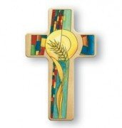 Butzon & Bercker Kinderkreuz Buche 18 cm - Wandkreuz Weizenkorn zur Taufe