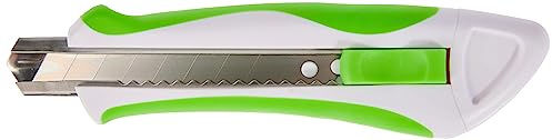 Wedo 7892118 Cutter Comfortline (mit Softgriff inklusive 2 Klingen, 18 mm) grün/weiß