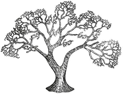 Gilde Handwerk Wanddeko Deko Wandrelief Baum Wandbild Wandbaum Baum silber Metall 68062