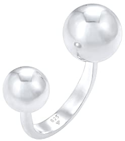 Elli Ring Damen Kugel Statement Offen in 925 Sterling Silber