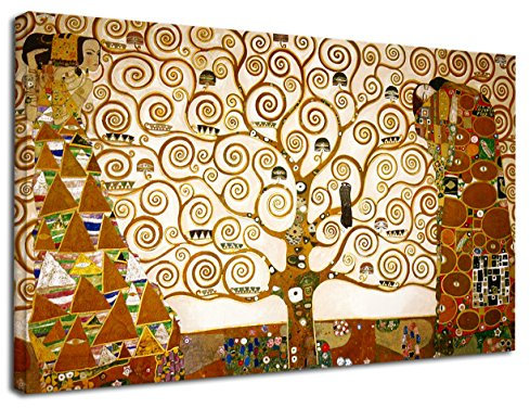 Grafic Quadro Klimt L'Albero della Vita - Gustav Klimt The Tree of Life Quadro stampa su tela canvas con o senza telaio (CM 90X52, QUADRO CON TELAIO IN LEGNO)