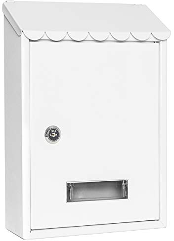 Mailboxes Wall Mount with Key Lock – Jssmst Small Mail Boxes Horizontal, 12.2 x 8.3 x 3.05 Inch, White New