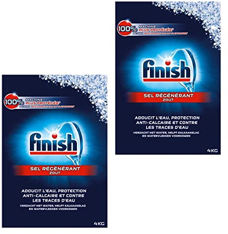Finish Sel Régénérant Lave-Vaisselle - Lot de 2 x 4 kg