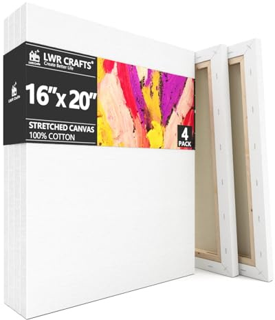 LWR CRAFTS Stretched Canvas 16 X 20 Pack of 4