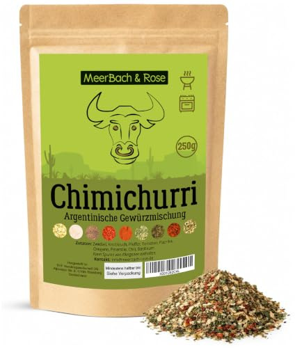Chimichurri 250g argentinische Gewürzmischung zum Grillen | für Fleisch, Gemüse und Dips. Zum Marinieren und Verfeinern. MEERBACH & ROSE - Qualität aus Deutschland