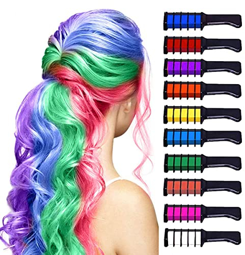 Haarkreide Kamm, 10 Stück Temporäre Färben HaarfarbeKamm, Haarkreide Set für Kinder, Mädchen, Auswaschbare Farbe für Cosplay, Weihnachten, Halloween, Geburtstag Partys