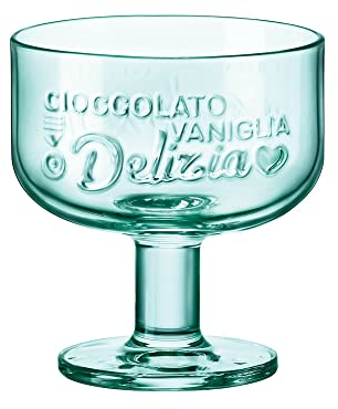 Bormioli Graphica Green Copas Helado, 280 milliliters, Vidrio