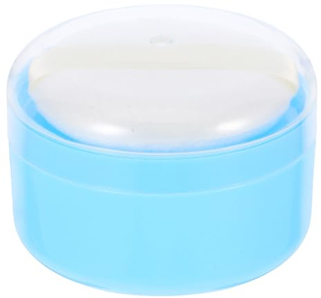 Talkum Puderquaste Box mit Applikator – Baby-Puderspender Behälter zum Abstauben des Körpers – Blau