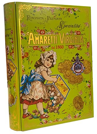 Amaretti Morbidi Amaretti Virginia Linea Classica Libro in Metallo da 200g