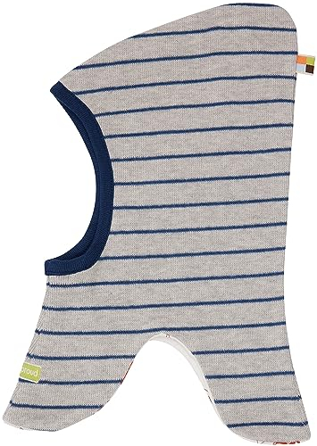 loud + proud Unisex Kinder Schlupfmütze Ringel, GOTS Zertifiziert Sturmhaube, Silver, 42-44 EU