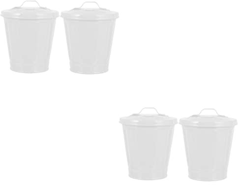Alipis 4pièces Seau Galvanisé Multifonctionnel Avec Couvercle De Pots De Fleurs Pour Bureau Et Décoration De Table Pour Maison Cuisine Et Bureau