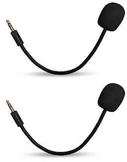 Lot de 2 micros de jeu de rechange pour casque Razer Barracuda X sur PS4, PS5, Xbox One, PC, microphone à perche amovible de 3,5 mm