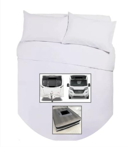 Bedtime Comforts Ltd CARAVAN/MOTOR HOME ISLAND BED DUVET COVER + 2 PILLOWCASES + DUVET (U Shape) Double 100% Cotton SATIN STRIPE GREY