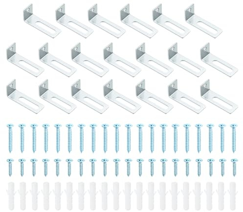PATIKIL Lavagna Montaggio Hardware 20 Set Bianco Tavola Muro Gancio Montaggio Supporto Fissaggio L Forma Montaggio Staffa Lavagna per Ufficio Aula