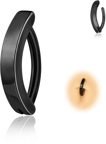 Candyfancy 14G Clicker Bauchnabelpiercing Titan Antiallergie Bauchnabelpiercing Rosegold 12mm Nabelpiercing Belly Piercing Bauchnabel Körperschmuck für Damen Herren