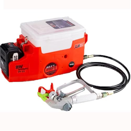 ylpddmm Pistola per Verniciare Muri 500W,1.7 Litri Pentola di Vernice a Pressione per Serbatoio di Vernice,Airless Spruzzatore di Vernice ad Aria 2175psi, per Interni ed Esterni Casa,Red